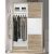 Ντουλάπα ρούχων Griffin pakoworld δίφυλλη με συρόμενες πόρτες χρώμα φυσικό 121x56.5x180.5εκ |  Ντουλάπες ρούχων στο espiti