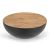 Τραπέζι σαλονιού Coffelty Inart μαύρο μέταλλο-μασίφ ξύλο ακακίας Φ90x40εκ |  Τραπεζάκια σαλονιού στο espiti
