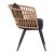 Πολυθρόνα Naoki pakoworld pe rattan -metal σε φυσική απόχρωση με μαύρα πόδια/μαξιλάρι 62x60x80εκ |  Πολυθρόνες κήπου στο espiti