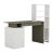 ΓΡΑΦΕΙΟ ΜΕ ΒΙΒΛΙΟΘΗΚΗ ROCHELL ΜΕΛΑΜΙΝΗ OLIVE GREY ΛΕΥΚΟ 146,3x55x128,8Υεκ.HM8886.11 |  Γραφεία στο espiti