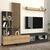 Σύνθεση τηλεόρασης Vermont Megapap χρώμα ανθρακί - sepet oak 240x40x192εκ. |  Συνθέσεις σαλονιού στο espiti