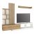 Σύνθεση τηλεόρασης Vermont Megapap χρώμα λευκό - sepet oak 240x40x192εκ. |  Συνθέσεις σαλονιού στο espiti
