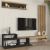 Σύνθεση τηλεόρασης Dumont Megapap χρώμα ανθρακί - sepet oak 240x36,8x200εκ. |  Συνθέσεις σαλονιού στο espiti