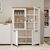 Bιτρίνα VERNE Δίφυλλη  114.8x37.2x153cm Λευκό-Φυσικός Δρυς AlphaB2B |  Συνθέσεις σαλονιού στο espiti