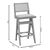 Σκαμπό bar Winslow pakoworld ξύλο rubberwood μαύρο-pvc rattan φυσικό-ύφασμα γκρι 44.5x46x98εκ |  Σκαμπώ μπαρ στο espiti