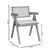 Πολυθρόνα Winslow pakoworld ξύλο rubberwood μαύρο-pvc rattan φυσικό-ύφασμα γκρι |  Πολυθρόνες τραπεζαρίας στο espiti