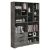 Βιβλιοθήκη Lucinda pakoworld γκρι oak 120x29.8x180.5εκ |  Βιβλιοθήκες στο espiti