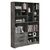 Βιβλιοθήκη Lucinda pakoworld γκρι oak 120x29.8x180.5εκ |  Βιβλιοθήκες στο espiti