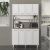Έπιπλο κουζίνας Potter 4 Megapap χρώμα λευκό - rota oak 120x40x196,1εκ. |  Ντουλάπια στο espiti