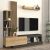 Σύνθεση τηλεόρασης Vermont Megapap χρώμα ανθρακί - sepet oak 180x40x193,8εκ. |  Συνθέσεις σαλονιού στο espiti