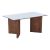 Τραπέζι Versy pakoworld sintered stone-mdf σε λευκό μαρμάρου με καρυδί βάση 160x90x75εκ |  Τραπέζια στο espiti