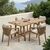 Τραπεζαρία Malibu pakoworld μασίφ ξύλο ακακίας 160x90x75εκ Σετ 5τεμ |  Σετ τραπεζαρία κήπου στο espiti