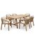 Τραπεζαρία Malibu pakoworld μασίφ ξύλο ακακίας 180x90x75εκ Σετ 7τεμ |  Σετ τραπεζαρία κήπου στο espiti