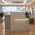 Γραφείο υποδοχής - reception Dayana Megapap με LED χρώμα travertine - sandstone 150x85,2x120εκ. |  Reception γραφείου στο espiti