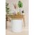 Stewehome Πουφ με μαξιλάρι από ξύλο πεύκου σκανδιναβικού στιλ Λευκό Ένα μέγεθος 555706 |  Πουφ στο espiti