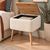 Κομοδίνο Nivo Megapap ύφασμα teddy χρώμα λευκό - pine oak 45x35x45εκ. |  Κομοδίνα στο espiti