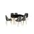 Stewehome Σετ Τραπεζαρίας 6 Ατόμων Kelebek MDF Μαύρο 132x80x75 cm 251333 |  Σετ τραπεζαρίες στο espiti