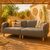 Stewehome Διθέσιος Καναπές Boho με Ξύλινα Πόδια &amp; Ύφασμα Μπεζ 211x78x75 cm 301279 |  Καναπέδες στο espiti