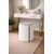 Stewehome Πουφ με καπιτονέ σχέδιο από δέρμα με σώμα MDF χωρίς πόδια μοντέρνου στρογγυλού σχήματος 38x45 cm 918560 |  Πουφ στο espiti