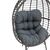 Πολυθρόνα Nestie pakoworld wicker rattan γκρι-μεταλλικό γκρι πόδι-γκρι μαξιλάρι 102x80x155εκ |  Κούνιες στο espiti