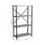 Βιβλιοθήκη Jackrey pakoworld oak μελαμίνης-μαύρο μέταλλο 63x30x114εκ |  Βιβλιοθήκες στο espiti