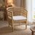 Πολυθρόνα Necorian paakoworld teak ξύλο με pe rattan σε φυσική απόχρωση και λευκό μαξιλάρι 80x70x87εκ |  Πολυθρόνες τραπεζαρίας στο espiti