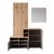 Έπιπλο εισόδου Ebro pakoworld σε oak-cappuccino απόχρωση 150.3x41.2x204.7εκ |  Βιτρίνες - Έπιπλα εισόδου στο espiti