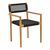 Πολυθρόνα Lengan pakoworld σκελετός teak ξύλο σε φυσική απόχρωση-μαύρο σχοινί 54x52x80εκ |  Πολυθρόνες τραπεζαρίας στο espiti