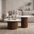 Τραπέζι σαλονιού Skerta pakoworld σετ 2τεμ λευκό sintered stone mdf με καρυδί βάση |  Τραπέζια στο espiti