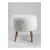 Stewehome Στρογγυλό λευκό πουφ με ξύλινα πόδια 40x45 cm 45092043 |  Πουφ στο espiti