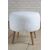 Stewehome Στρογγυλό λευκό πουφ με ξύλινα πόδια 40x45 cm 45092043 |  Πουφ στο espiti