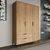 Stewehome Τρίπορτη Ντουλάπα Ρούχων με Συρτάρια &amp; Ράφια Δρυς 120x45x45 cm 601063 |  Ντουλάπες ρούχων στο espiti