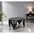 Stewehome Μεταλλικό Πουφ με Επικάλυψη Μαύρο Ασημί 80cm x 80x45x45 cm 286839 |  Βιτρίνες - Έπιπλα εισόδου στο espiti